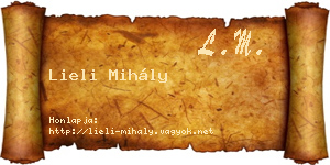 Lieli Mihály névjegykártya