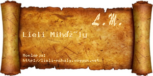Lieli Mihály névjegykártya